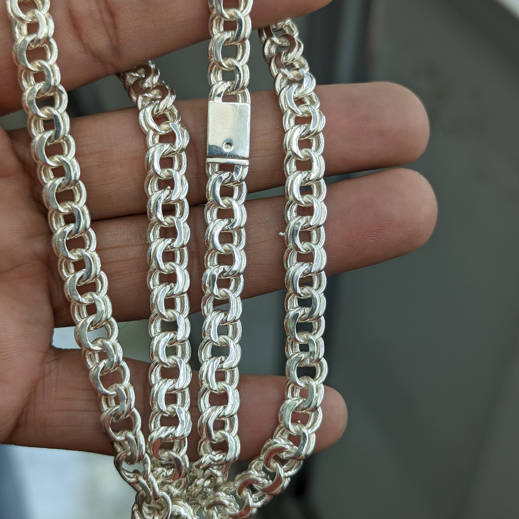925 Sterling Silver Chino Style Chain 8.5mm 22 Inch